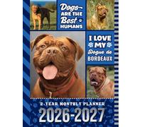 2-Year Monthly Planner 2026-2027: Hardcover / 8.5x11 Dated Organizer With 100 Blank College-Ruled Notebook Pages Combo / 24-Month Schedule / Dogue De Bordeaux Dog Art Pattern Cover