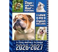 2-Year Monthly Planner 2026-2027: Hardcover / 8.5x11 Dated Organizer With 100 Blank College-Ruled Notebook Pages Combo / 24-Month Schedule / English Bulldog Dog Art Pattern Cover