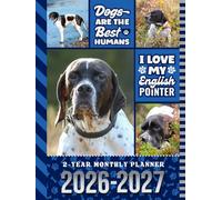 2-Year Monthly Planner 2026-2027: Hardcover / 8.5x11 Dated Organizer With 100 Blank College-Ruled Notebook Pages Combo / 24-Month Schedule / English Pointer Dog Art Pattern Cover