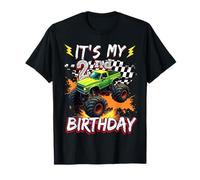 2 Year Old Boys Monster Truck It's My 2nd Birthday Party Camiseta
