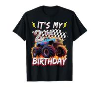 2 Year Old Boys Monster Truck It's My 2nd Birthday Party Camiseta