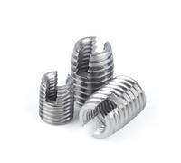 20/10 Uds M2 M2.5 M3 M4 M5 M6 M8 M10 M12 M14 M16 inserto autorroscante casquillo de tornillo 302 inserto de reparación de hilo de alambre de tipo ranurado(M5 (20pcs))