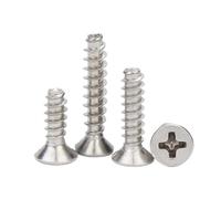 20-100 M1 .2 .4 A M4 Pequeño Tornillo De Madera Autorroscante Con Cabeza Avellanada Cruzada Acero Inoxidable 304 Extremo Plano Superior(10mm,100pcs M1)