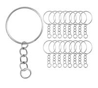 20/100 piezas de llavero metal en blanco, con anillas divididas, cierre langosta, colgante, anillos acero inoxidable Clave Giratoria Cierres(B-(50pcs))