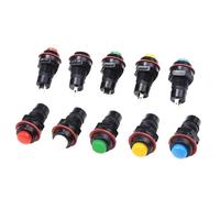 20/100 piezas DS-211 DS-213 10 mm interruptor pulsador redondo miniatura reinicio momentáneo/interruptor pulsador redondo con bloqueo automático miniatura(White,20PCS_SELF-RESET)