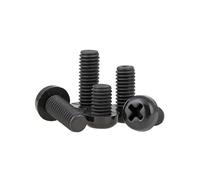 20-100 piezas M2 M2.5 M3 M4 M5 M6 M8 Rosca métrica Negro Blanco Nylon Plástico Cabeza Pan Cabeza Cruz Tornillo Redondo (Negro, 8 mm_M2-100 piezas)