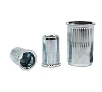 20/100 piezas M3 M4 M5 M6 M8 M10 M12 Acero inoxidable 304 Aluminio al carbono Remaches de cabeza avellanada plana Insertos de tuerca remache(A carbon steel,60pcs M8)