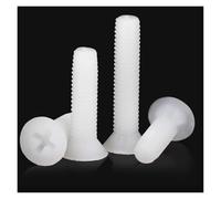 20 ~ 100 piezas tornillos de cabeza avellanada de nailon blanco M2 M2.5 M3 M4 M5 M6 M8 Cruz de cabeza plana Tornillos de plástico de cabeza cruzada (M4 x 10 mm-50 piezas)