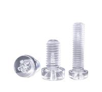 20-100 Uds M2.5 M3 M4 M5 M6 M8 PC tornillo de cabeza redonda plana plástico transparente aislamiento acrílico(12mm,M2.5 (100PCS))