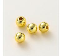 20-100 unids/lote oro platino orbicular espaciador suelto cuentas de cobre cuentas finales para joyería DIY collar abalorios-Gold-5mm x30pcs