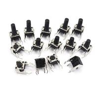 20-200 piezas de interruptores de botón pulsador táctiles momentáneos PCB en ángulo recto con soporte de 6 x 6 x 4,3/5/6/7/8/9/12 mm(6x6x10mm,20 Pcs)