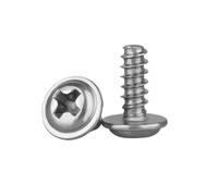 20-200 piezas M2/M2.3/M2.6/M3/M4/M5 acero inoxidable 304 tornillos electrónicos con cabeza plana y arandela, ranura cruzada y punta plana, M4x10mm