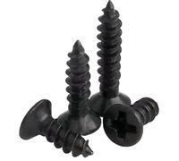 20-200 Uds Mini Tornillo Autorroscante De Madera Cabeza Plana M1 M2 .3 .6 M3 .5 M4 M5 M6 Tornillos Cruzados Acero Al Carbono Negro(20mm,M2.6 200pcs)