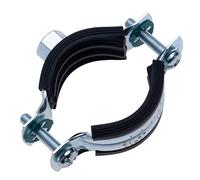 20-24 mm Abrazadera de tubo con revestimiento de caucho negro, Abrazadera de tubo de dos partes con montaje M8, Soporte de tubería, colgador de anillo dividido ajustable (4 piezas)