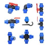 20/25/32/40/50/63mm tubo de PVC PE divisor de agua del grifo conector de válvula rápida de plástico accesorios de tubería de agua de riego de granja de jardín(Tee,32mm)