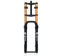 20/26 Pulgadas E-bike Horquilla Suspensión Air Doble Corona 4.0 Fat Bike Bicicleta Horquilla Delantera Recorrido 190mm Ajuste De Rebote, Distancia Entre Ejes 135mm, Eje Pasante 15mm(Gold,26'')