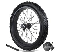 20/26x4,0" Rueda Delantera E-Bike Freno De Disco Juego De Ruedas para Bicicleta De Nieve con Neumático Grueso Y Cámara Bujes Traseros 36H para Rueda Libre Giratoria 7-10s(26IN-Rear)