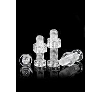 20/30/50/100/200 juegos M3 M4 M5 M6 acrílico transparente plástico Nylon cabeza redonda Phillips tornillo cruzado + tuerca hexagonal(100sets,M5x20)