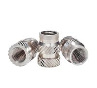20/30/50 Uds. Tuerca De Inserción Térmica Acero Inoxidable 304 M2 .5 M3 M4 Roscada Moldeo Por Inyección Fusión En Caliente Impresora 3d(7mm,M4 (OD6.35) 20pcs)