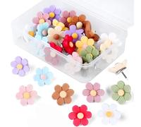 20/30 lápices de empuje de flores decorativos de corcho para emergencia, con estuche para tabla de corcho, boletín, jabalí, diseño floral, lápices de dibujo