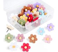 20/30 lápices de empuje de flores decorativos de corcho para emergencia, con estuche para tabla de corcho, boletín, jabalí, diseño floral, lápices de dibujo