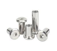 20-30 Uds M2 M3 304 Inoxidable Gran Cabeza Hexagonal Plana Muebles Remache Conector Insertar Junta Manga Tuerca Ciega(10mm,M2xD3-(30pcs))