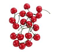 20/40/60 piezas de cerezas artificiales, modelo de cerezas de simulación, modelo de frutas, adorno de escritorio de fiesta, accesorio de fotografía (rojo, 60 unidades)