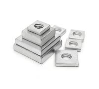 20/40 unids/lote tuerca cuadrada M3 M4 M5 M6 acero al carbono galvanizado Zinc plateado bloque cuadrangular fino Compatible con(20pcs,M6x11x11x3mm)