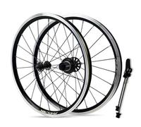 20" 406/451 Juego De Ruedas para Bicicleta BMX Llantas De Aleación De Aluminio Freno C/V Liberación Rápida 20/24H Bujes Delantero Y Trasero para Cassette De 7-12 Velocidades(Black-406)