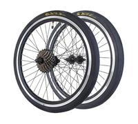 20'' 406 Ruedas MTB con Neumático Exterior De 1,75'' Y Cámara Interior Delantera 93mm Trasera 135mm Buje 36H para Rueda Libre Giratoria De 6-10 Velocidades(A Pair wtih Freewheel)