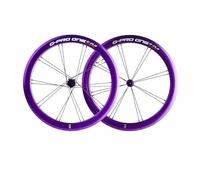 20" 451 Juego De Ruedas con Freno En V De Bicicleta Plegable BMX 9 * 74/10 * 130mm Rueda Trasera Y Delantera De Liberación Rápida 40mm Llantas De Doble Pared De Aluminio Casete 8-11S(Purple)