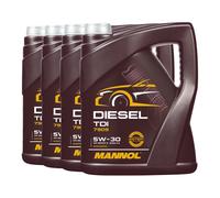 5x5 Litro Mannol Diesel Tdi 5W-30 aceite motor Api Sn / CH-4 Acea C2 C3 GM