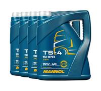 20 (4x5) Litro Mannol SAE 15W-40 Shpd TS-4 Camión/Remolque Aceite de Motor / Öl