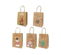 20/5 bolsas de papel kraft de Navidad, bolsas de compras para caramelos, bolsas de compras de Feliz Navidad, bolsas de regalo para aperitivos, suministros de fiesta (5 unidades)