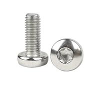 20/50/100/200/500 Uds M1.4 .6 M2 .5 M3 M4 M5 M6 Tornillo Torx De Cabeza Plana Acero Inoxidable SS304 ISO14583 GB2672(M4X8 100PCS)