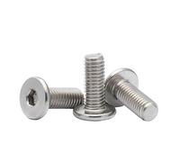 20/50/100/200/500 Uds M1.6 M2 .5 M3 M4 M5 M6 hexagonal de acero inoxidable tornillo cabeza oblea plana delgada SS304(M6X10 50PCS)