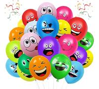 20/50/100/200 Globos de Látex Serie Emoción, 12 Pulgadas Globos Smiley de Fiesta de Colores, Emoticones Divertido Globo Lindo Cara Sonriente, Globos para Niño Fiesta de Cumpleaños Ceremonia(100)