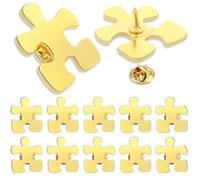 20/50/100/200 piezas de rompecabezas de oro, pin de conciencia sobre el autismo, símbolos inspiradores del autismo, broche de botón de apoyo para insignia, regalo, 25.4x22mm, Metal, Sin gemas.