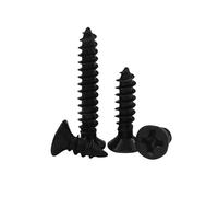 20/50/100/200 uds. Tornillos autorroscantes de cabeza avellanada plana cruzada acero negro, M1.2, .4, .7, M2, .3, M3, .5, M4 y M5(25mm,M5 (20pcs))