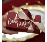 20/50/100 cajas de regalo para bodas, cajas de dulces con cinta creativa, caja de papel rectangular para dulces para compromisos, fiestas de cumpleaños, aniversarios