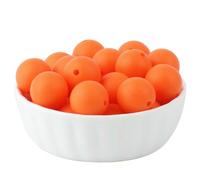 20/50/100 cuentas redondas sueltas de 15 mm para llaveros, bisutería, collares, pulseras, bolígrafos, accesorios de color naranja (100 unidades)