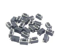 20/50/100 piezas 3 * 6 * 4,3 5 mm SMD 2 pines interruptor táctil botón pulsador blanco/negro 3x6x4,3H 5H 3 * 6 * 5 mm microinterruptor táctil(Black,3X6X5MM_100PCS_DC12V 50MA)