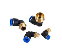 20/50/100 piezas Conector neumático aire PL 4 6 8 10 12 mm Rosca 1/8 1/4" 3/8" 1/2" Accesorios de codo para manguera de aire Conector rápido para manguera flexible (PL10-02,20 PCS)