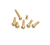 20/50/100 Uds M0.8/ M1/ M1.2/ M1.4/ M1.6/ M2 /M2.5/ M3/ M3.5/ M4/ M5 DIN84 tornillo ranurado de cabeza de queso de latón(M2.5X3 100PCS)