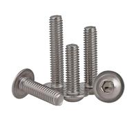 20/50/100 Uds M4-0,7 304 Pernos De Cabeza Botón Con Brida Acero Inoxidable Tornillos Hexagonales A2 70(M4X8mm-20pcs)