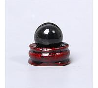 20-50 mm Minerales crudos naturales esfera de cuarzo bola púrpura Amatistas amarillo Citrinos bola de piedra de cristal esfera Adornos decorativos-20 obsidiana 15-20mm_Con pedestal
