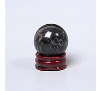 20-50 mm Minerales en bruto naturales esfera de cuarzo bola púrpura Amatistas amarillo Citrinos bola de piedra de cristal esfera Adornos decorativos-21 obsidiana 25-30 mm_Con pedestal
