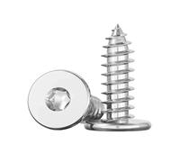 20-50 piezas 304 de acero inoxidable cabeza plana grande tornillo autorroscante ciruela cabeza fina estrella cola puntiaguda tornillo para madera M2-M5 (8 mm, M3 (50 unidades)