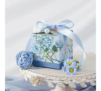 20/50 piezas de plantas pintadas a mano con cinta para bodas, cajas de bombones para fiestas, cajas de dulces para regalos de boda