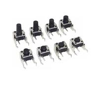 20/50 Uds 6x6 PCB botón táctil momentáneo interruptor de reinicio automático de 4 pines ángulo recto con stent 6 * 6 * 4,3/5/6/7/8/9/10/11/12mm(50pcs,6x6x6mm)